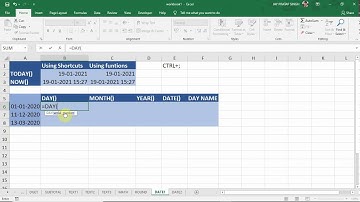 MS EXCEL - DATE FUNCTION PART 1