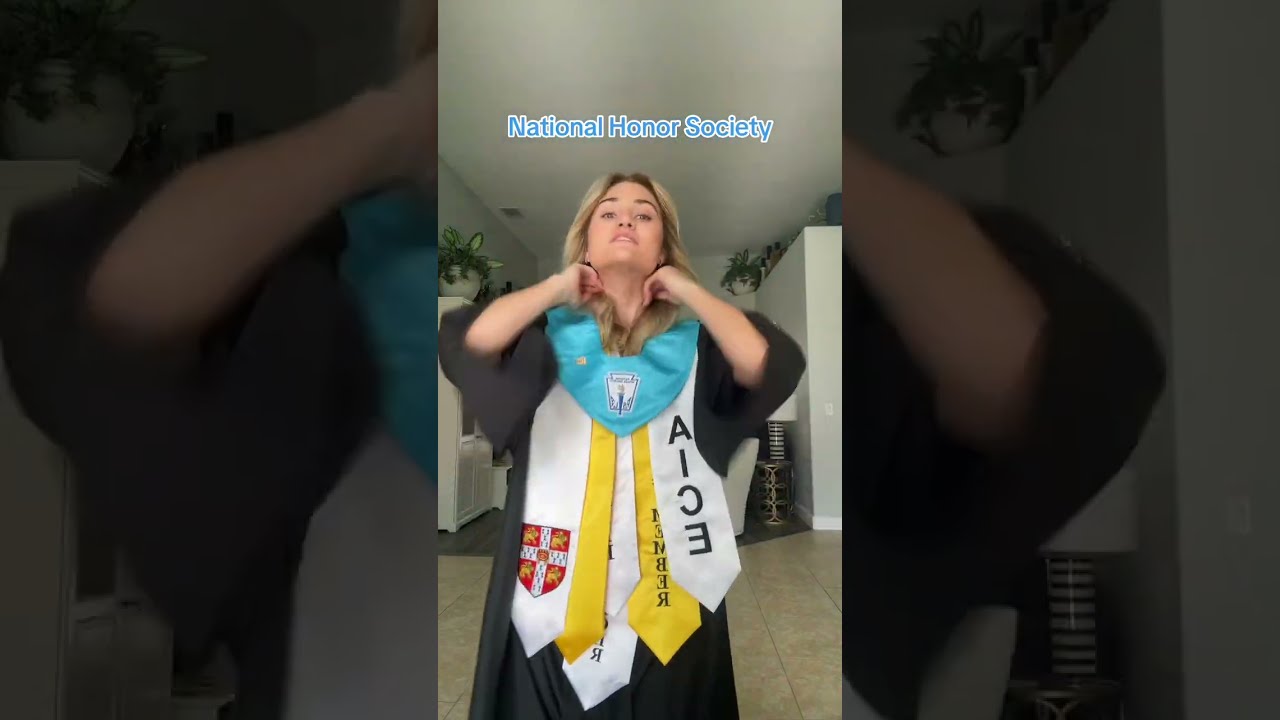 Girl Is Showing Each Core Stole And Medals That She Received As Graduation Honors 