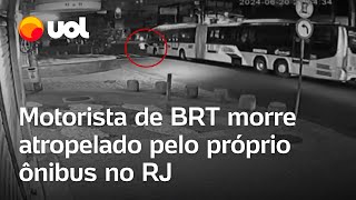 Motorista de BRT morre atropelado pelo próprio ônibus no Rio de Janeiro; veja o vídeo