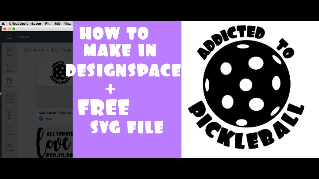Download Free Addicted To Pickleball Free Svg File Plus How I Made It Youtube SVG DXF Cut File