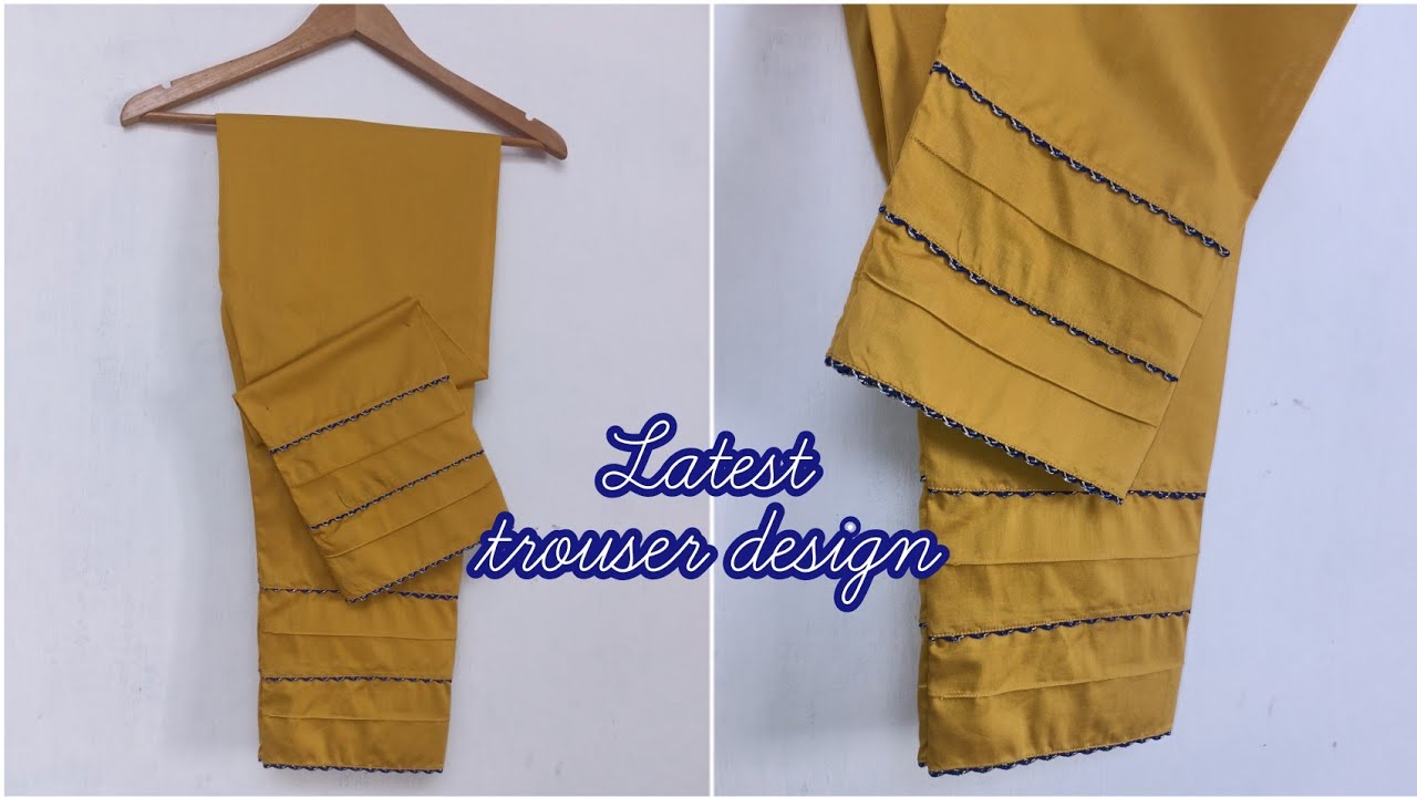 Latest trouser design cutting and stitching | zari lace trouser design 2023 | poncha design