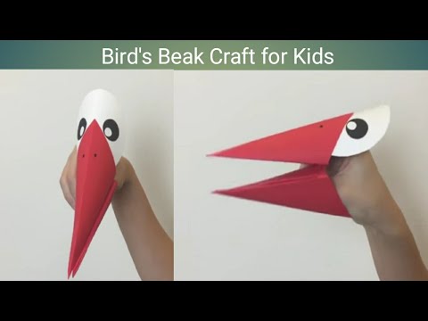 Easy Bird craft - Bird's Beak easy craft for kids - YouTube