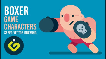 How to draw Game Character, Boxer, Speed Drawing Adobe Illustrator Tutorial