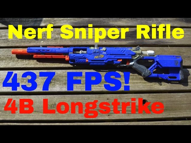 Nerf N-Strike Blue Longshot CS-6 Sniper Rifle Main Blaster Gun & Darts