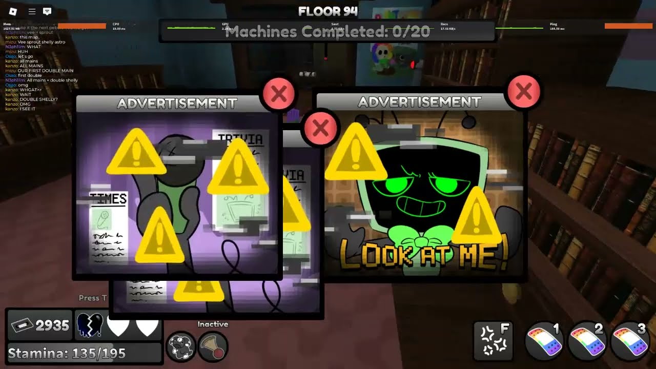 [F94] All mains + double shelly (distracting pebble POV)