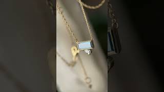 Aquamarine Or Blue Diamond Necklace