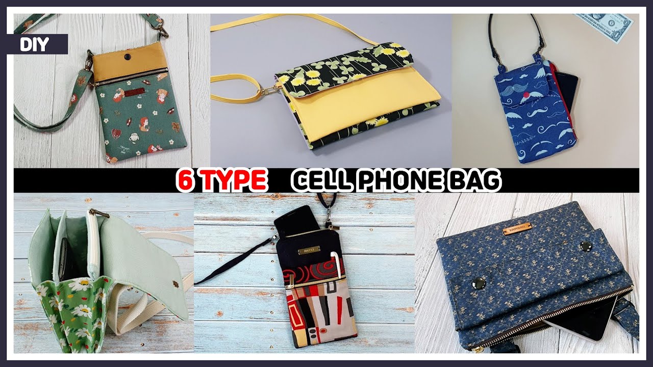 How to sew a cell phone bag, diy cell phone bag, diy phone pouch easy