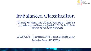 KASDD D Genap 25/26 - Week 7 - Imbalanced Classification