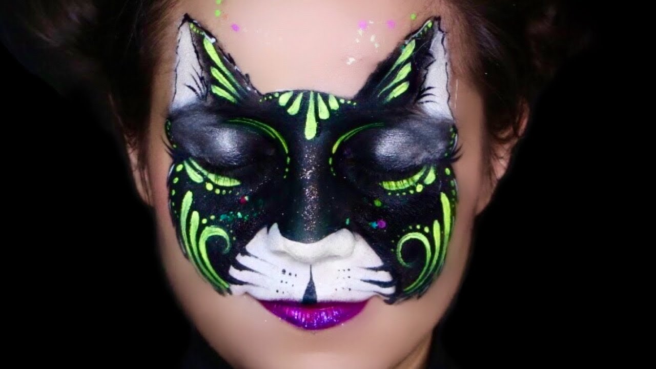 Black Cat Face Paint Tutorial 