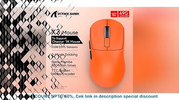 X3 Gaming Mouse Wireless ATTACK SHARK Red Color 4K Returns,Bluetooth Tri-Mode Connection,PAW3395,Mac