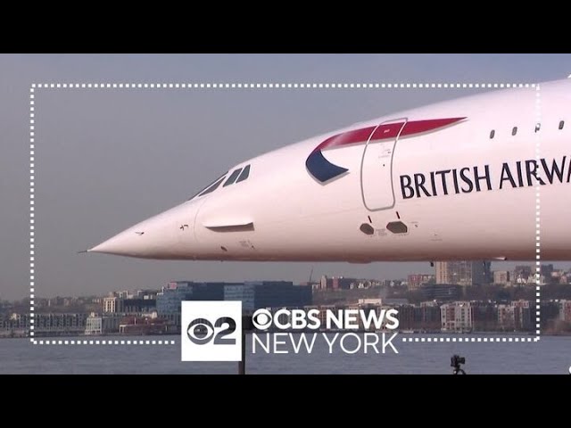 British Airways Concorde Jet Hoisted Back Into Place Onboard Intrepid Sea Air Space Museum