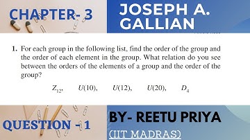 ORDER OF A GROUP AND ORDER OF AN ELEMENT, RELATION BETWEEN ORDER OF GROUP AND ORDER OF ELEMENT,Q-1