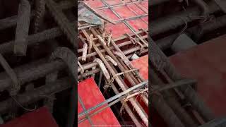 Close up rebar binding process using skilled foot control #shorts