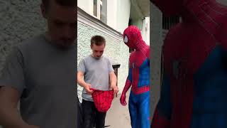 Spiderman met a fan😂#shorts