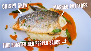 PAN SEARED COD | ROASTED RED PEPPER SAUCE | BEURRE NOISETTE | Chef James