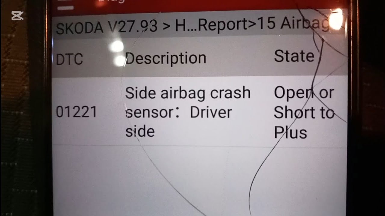 Škoda Superb 2009.Airbag light on.Driver side crash sensor. 01221 ...
