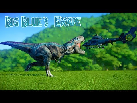 jurassic-world-evolution---big-blue's-escape---tyrannosaurus-rex-vs-indominus-rex---jurassic-cinema