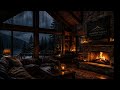 🌧️🔥 Rain on Window & Crackling Fireplace | 1 Hour ASMR Cozy Cabin Ambience (No Music)