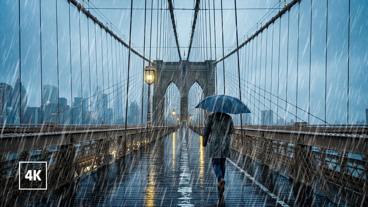 New York, Amerika Serikat | Tur Jalan Saat Hujan 4K | 3 Des 2022