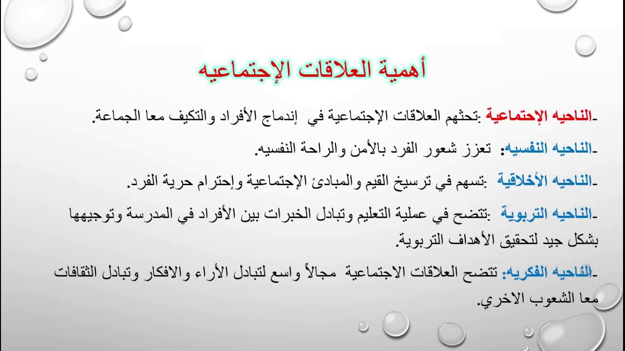 علم الاجتماع الصف الأول الثانوي الحلقة الأولى  العلاقات الاجتماعية