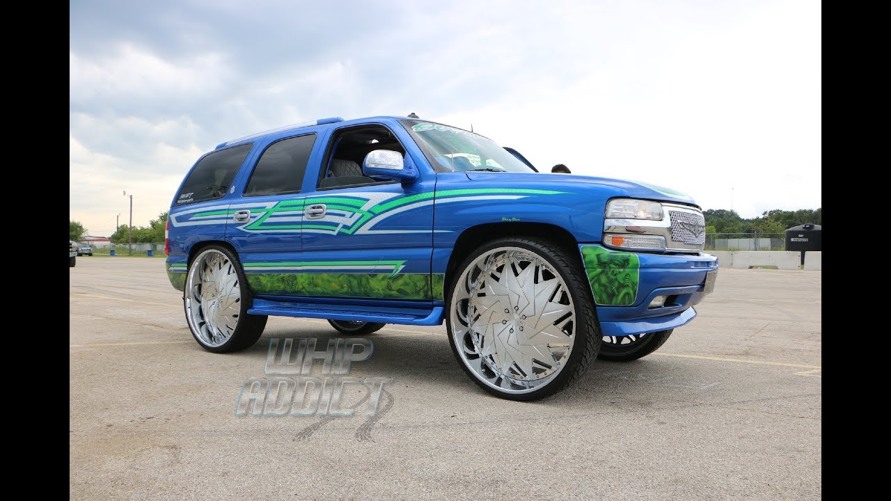 Whipaddict 04 Chevrolet Tahoe Squattin Dub Dazr 32s Custom Paint Interior Car Audio