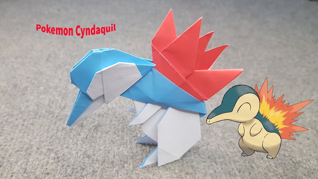 ORIGAMI - Gấp Pokemon Cyndaquil - Origami Pokemon Cyndaquil ...