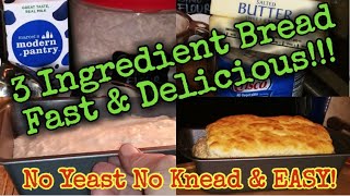 3 Ingredient Bread/ Fast & Delicious/No Yeast/No Knead &Easy #flouritup #martinmidlifemisadventures