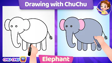 How to Draw an Elephant Step by Step? - Drawing with ChuChu - ChuChu TV Drawing Lessons for Kids