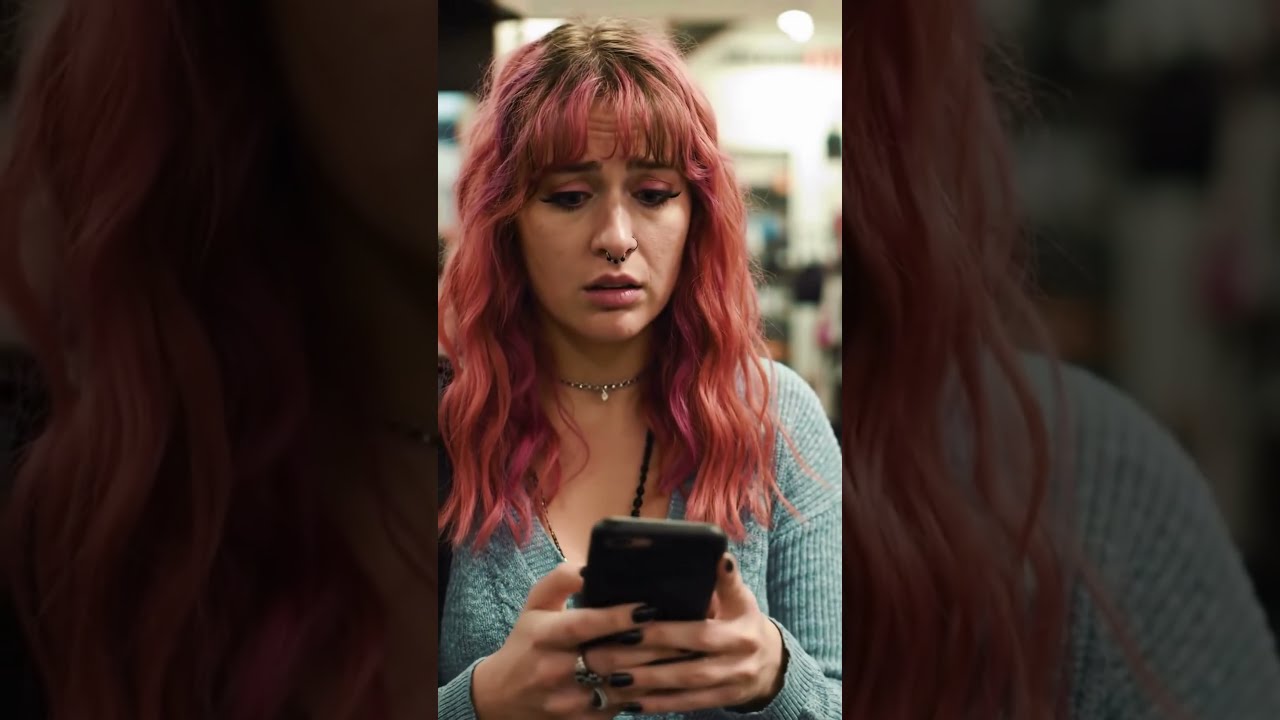 United kingdom 2029. A girl with pink hair and nose ring wakes up (draft)