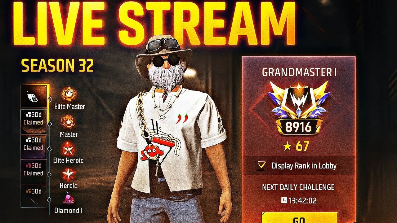 Live Free Fire New Season Cs Rank Push Top 1 Grandmaster 🔥!!| # ...