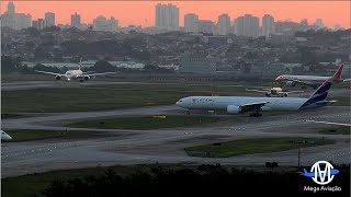 UMA TARDE BELÍSSIMA DE MUITOS POUSOS E DECOLAGENS NO AEROPORTO INTERNACIONAL DE GUARULHOS