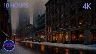 Snowveil Boulevard | 10 Hours of Soft Winter Fog & Warm Evening Windows screenshot 2