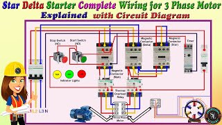 Star-Delta Starter Complete Wiring for 3 Phase Motor / Star-Delta Control Connection / Explained screenshot 5