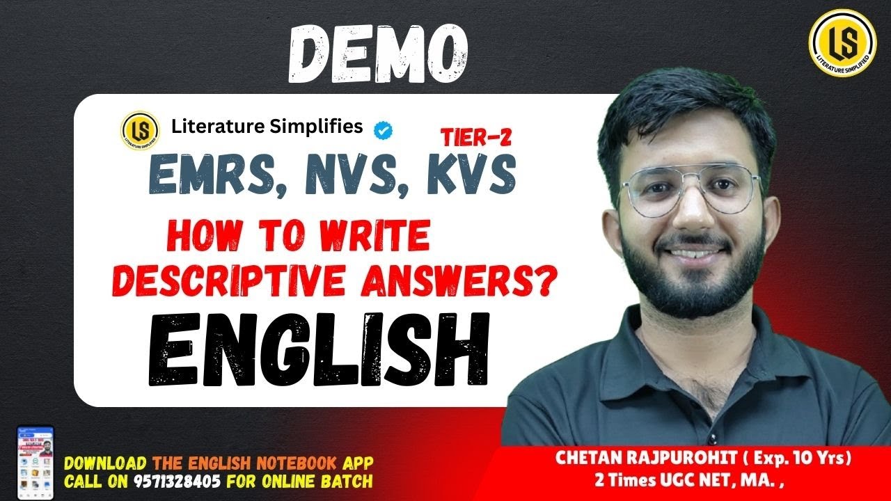 How to Write Descriptive Answers | EMRS, KVS, NVS Tier-2 English Literature