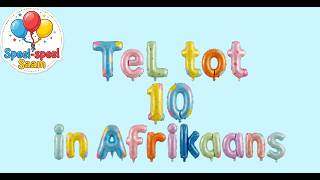 Tel tot by 10 in Afrikaans - 1, 2, 3