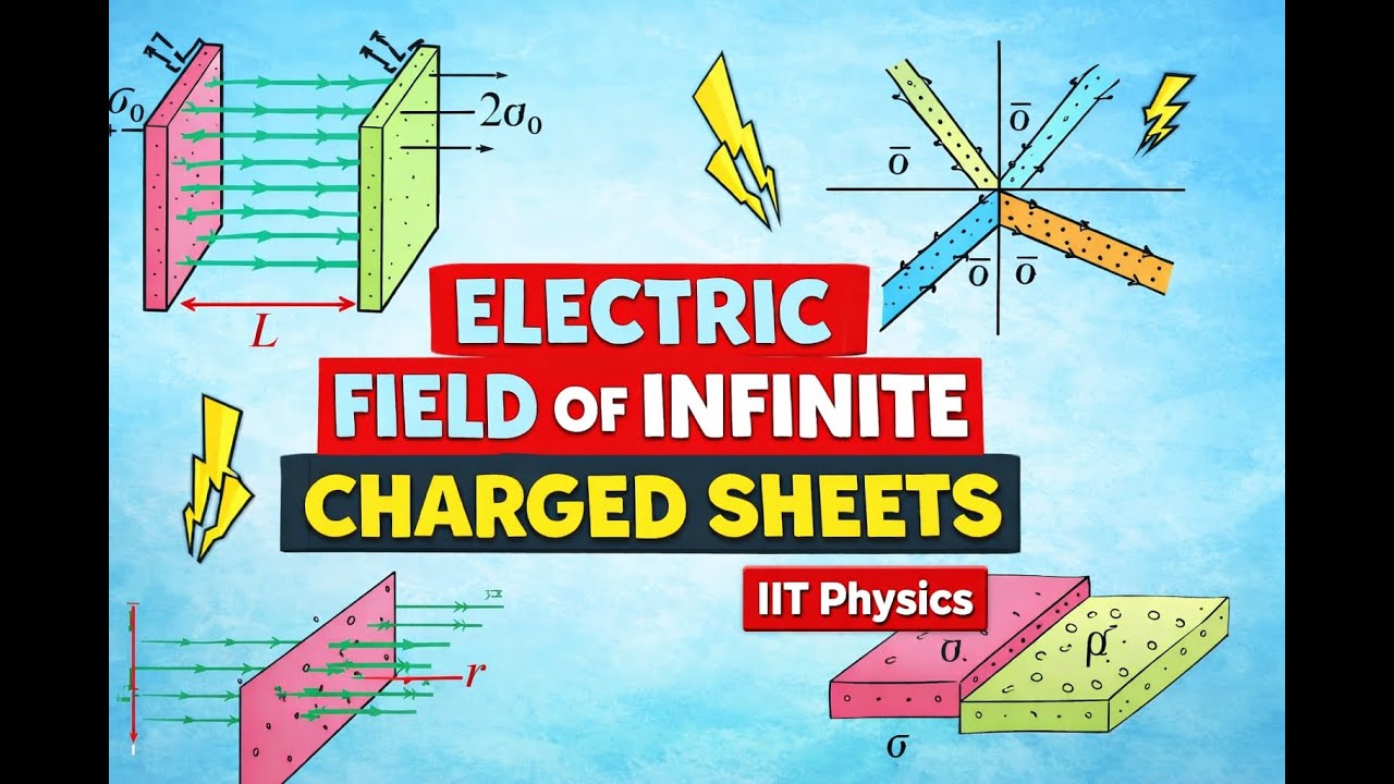 🎥 IIT Physics Electric Field of Infinite Charged Sheets | Parallel, Perpendicular & Multi-Sheet |