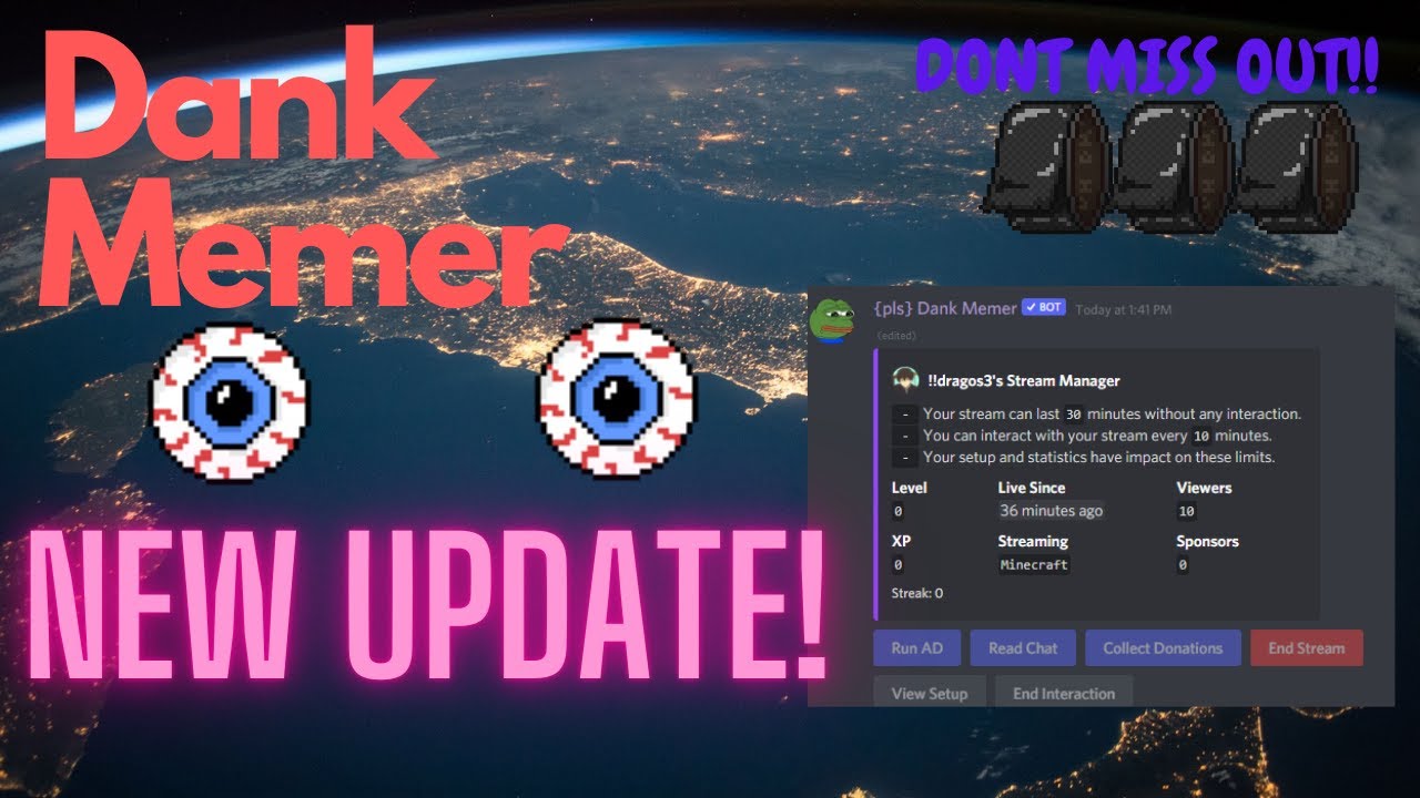 DANK MEMER NEW UPDATE | STREAMING, ACHIEVEMENTS AND MORE!! 