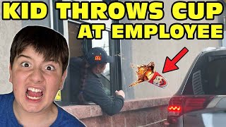 Kid Temper Tantrum Throws Cup At Mcdonalds Employee - First Drive-Thru Experience Original