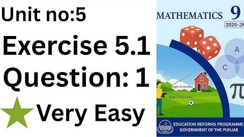 Class 9 math chapter 5 ex 5.1 | Class 9 maths chapter 5.1 English medium | exercise 5.1 Q no 1