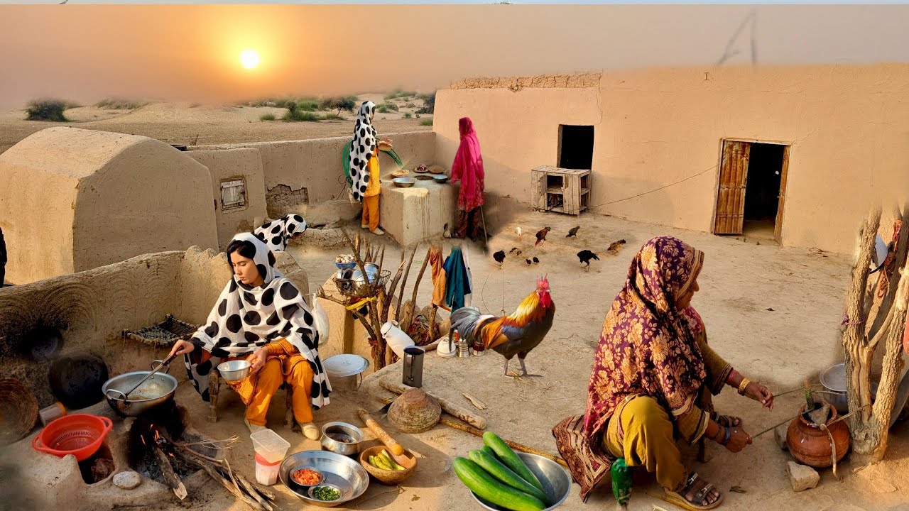 Beautiful women village life Pakistan ancient culture | traditional recipe | desert village Pakistan