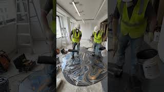 Luxury Conference Room Transformation | Metallic Epoxy Floor Time Lapse | Office Makeover