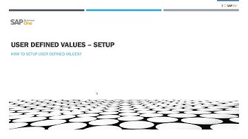 How to Setup User Defined Values in SAP B1? (SAP Business One)