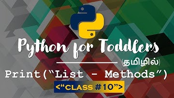 Learn Python in Tamil | List Methods in Python | [TAMIL]