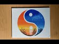 Yin Yang Double Exposure Painting for Beginners | Day and Night | Relaxing Seascape Painting