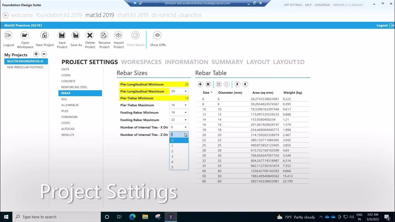 Overview of DS Foundation Design Suite Mat3D Project Setting YouTube
