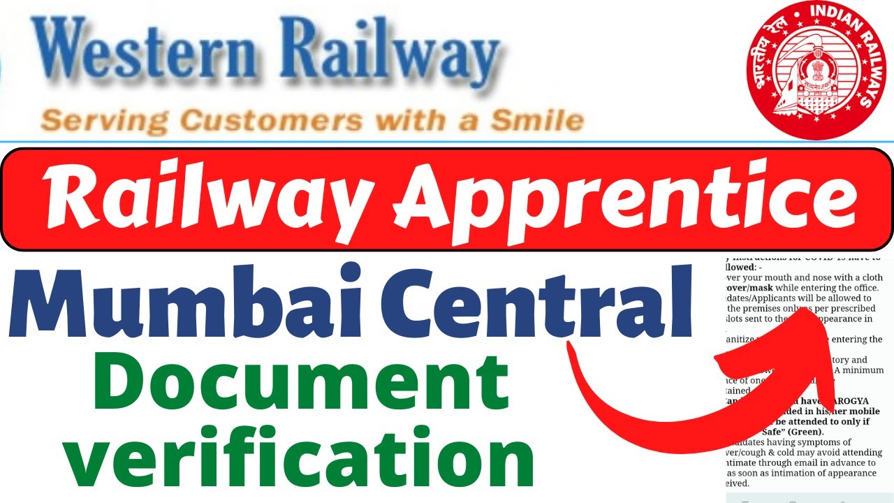 WCR Mumbai Central Apprentice Document Verification 2022 - Pankaj Kumar ITI