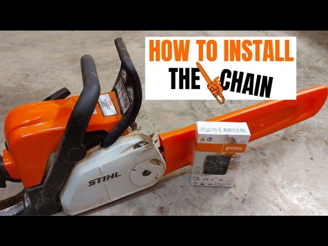 Replace The Chain On A Chainsaw Stihl Ms 180 Chain Install Youtube