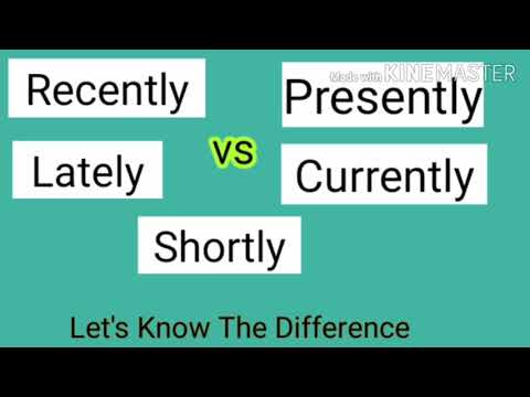 Presently vs Shortly | Currently or Recently | Lately vs Recently|Presently vs currently |Lately use