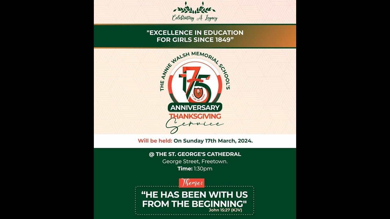 AWMS - 175th Anniversary Thanksgiving Service!