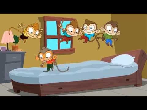 Five Little Monkeys Jumping on the Bed | Popular Nursery Rhymes by Laughing Dots Kids Nursery Rhymes